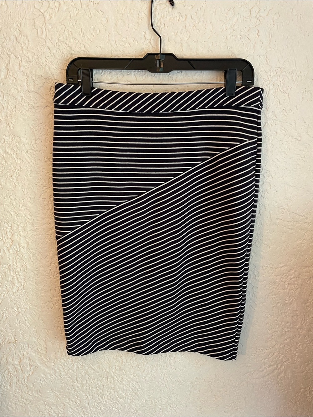 Banana Republic Navy & White Striped Pencil Skirt